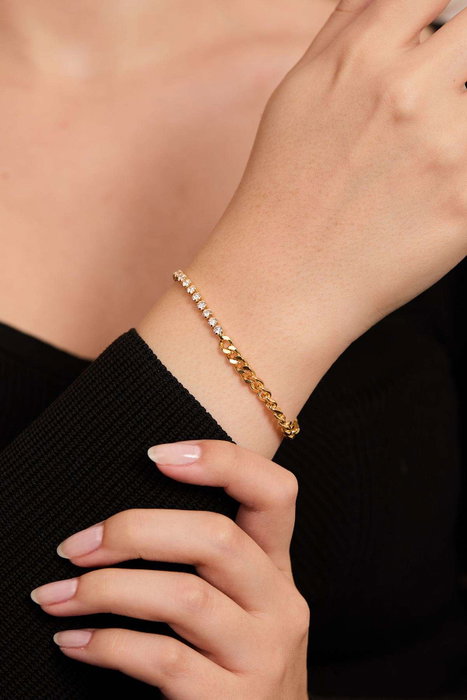 Heliophilia Silver Pulsera de Oro con Recubrimiento de Laca